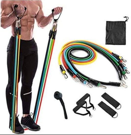 Resistance set tubes for fitness home gym excercise workout resistance band Set of 11